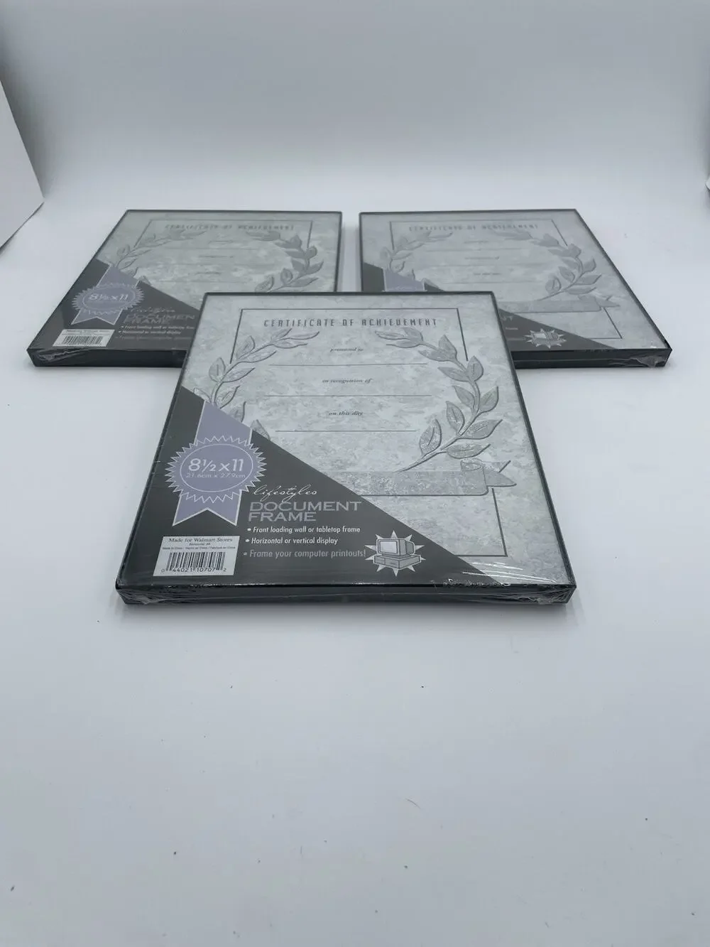 Document frames 8.5 X 11 Certificate Frames Wall or Tabletop , Set of 3 Black